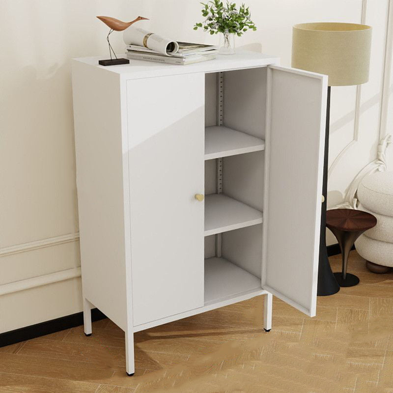 Traditional Chinese PC Sun Panel Cold Rolled Steel Arched Textured Rectangular Storage Cabinet 3-Tier For Living Room
