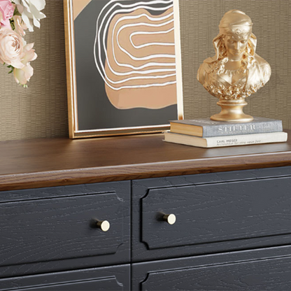Traditional French Cherry Wood Roman Column Rectangular Storage Cabinet 5/6/8 Drawers For Living Room