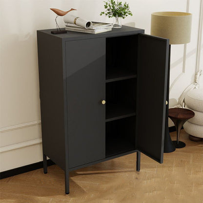Traditional Chinese PC Sun Panel Cold Rolled Steel Arched Textured Rectangular Storage Cabinet 3-Tier For Living Room