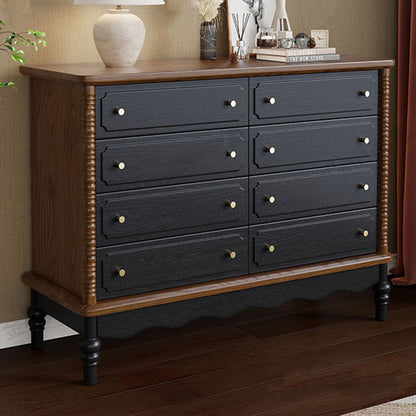 Traditional French Cherry Wood Roman Column Rectangular Storage Cabinet 5/6/8 Drawers For Living Room