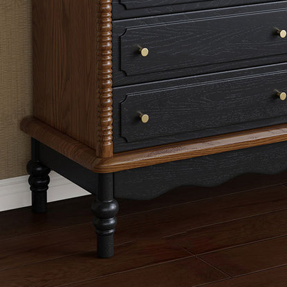 Traditional French Cherry Wood Roman Column Rectangular Storage Cabinet 5/6/8 Drawers For Living Room