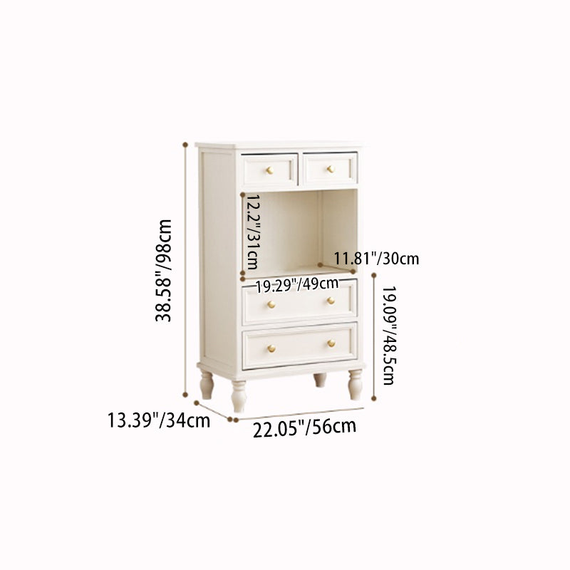 Traditional French Paulownia Wood Plywood Rectangular Storage Cabinet 4/5/6 Drawers For Living Room