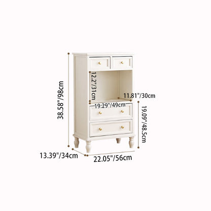 Traditional French Paulownia Wood Plywood Rectangular Storage Cabinet 4/5/6 Drawers For Living Room