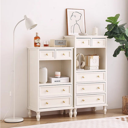 Traditional French Paulownia Wood Plywood Rectangular Storage Cabinet 4/5/6 Drawers For Living Room