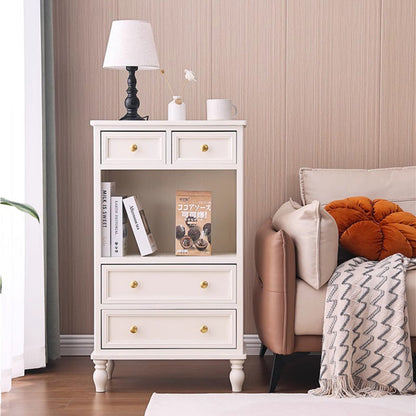 Traditional French Paulownia Wood Plywood Rectangular Storage Cabinet 4/5/6 Drawers For Living Room