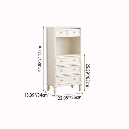 Traditional French Paulownia Wood Plywood Rectangular Storage Cabinet 4/5/6 Drawers For Living Room