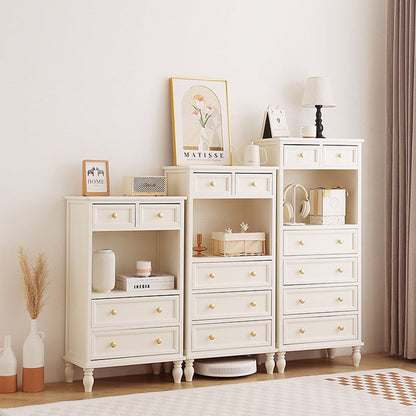 Traditional French Paulownia Wood Plywood Rectangular Storage Cabinet 4/5/6 Drawers For Living Room