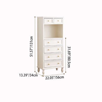 Traditional French Paulownia Wood Plywood Rectangular Storage Cabinet 4/5/6 Drawers For Living Room