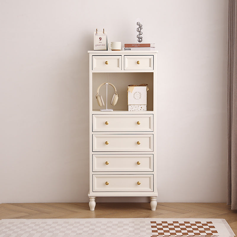 Traditional French Paulownia Wood Plywood Rectangular Storage Cabinet 4/5/6 Drawers For Living Room