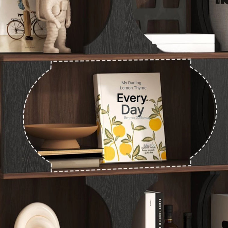 Traditional French Engineered Wood Curved Square Storage Shelf 3-Tier For Living Room