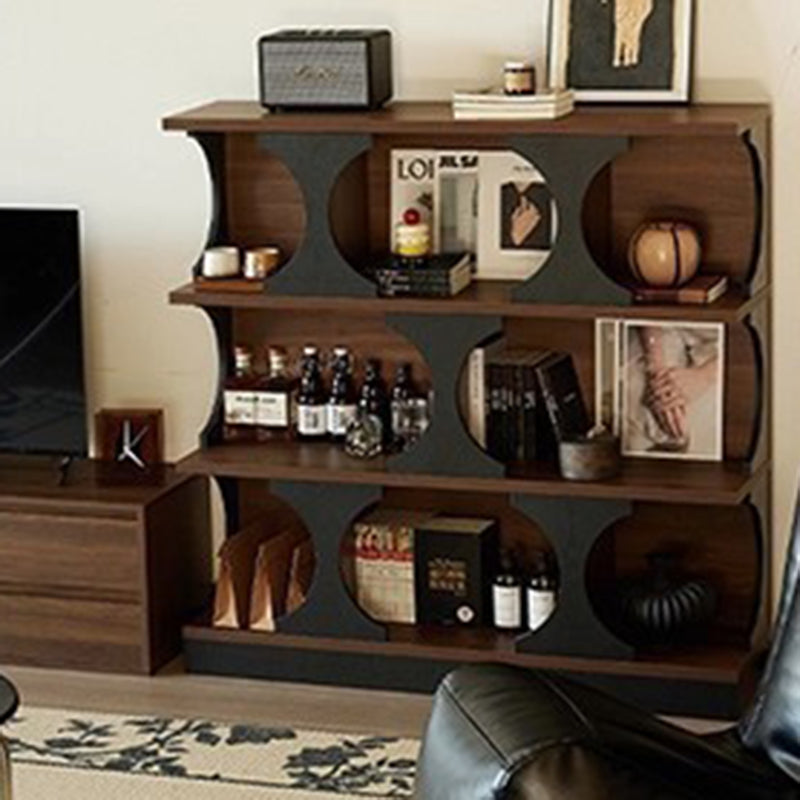 Traditional French Engineered Wood Curved Square Storage Shelf 3-Tier For Living Room