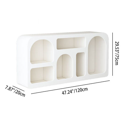 Modern Minimalist Engineered Wood Arched Rounded Rectangular Storage Cabinet 6-Cabinets For Living Room