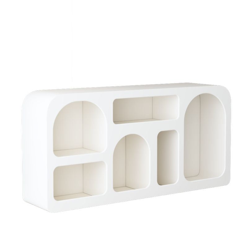 Modern Minimalist Engineered Wood Arched Rounded Rectangular Storage Cabinet 6-Cabinets For Living Room