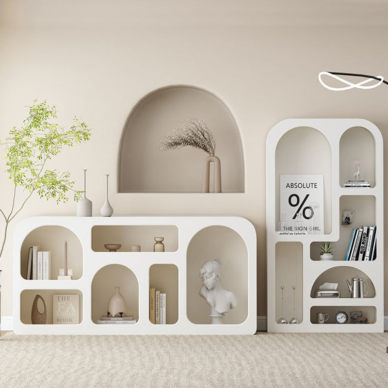 Modern Minimalist Engineered Wood Arched Rounded Rectangular Storage Cabinet 6-Cabinets For Living Room