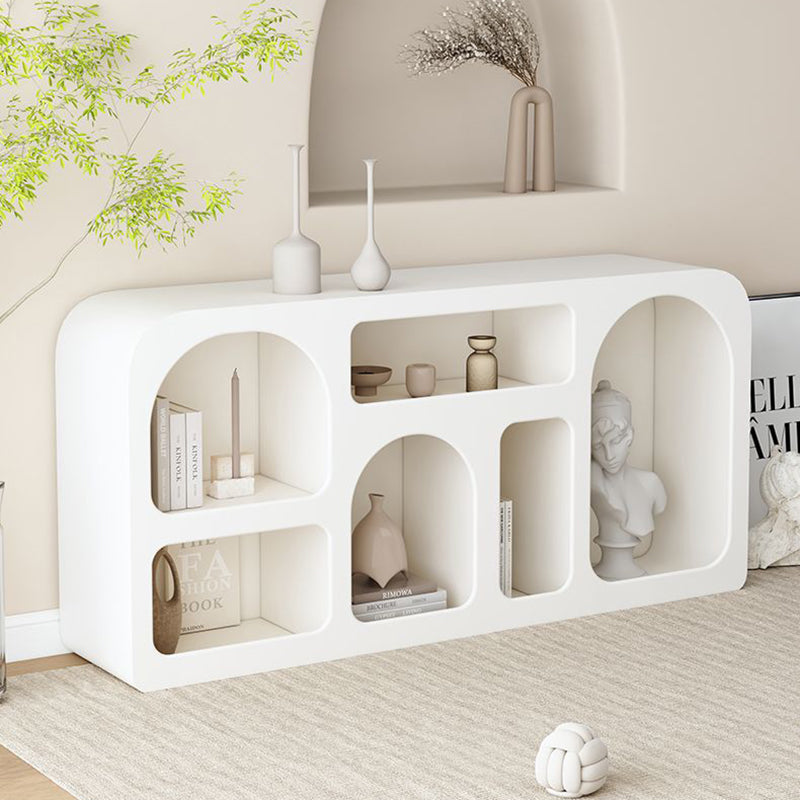 Modern Minimalist Engineered Wood Arched Rounded Rectangular Storage Cabinet 6-Cabinets For Living Room