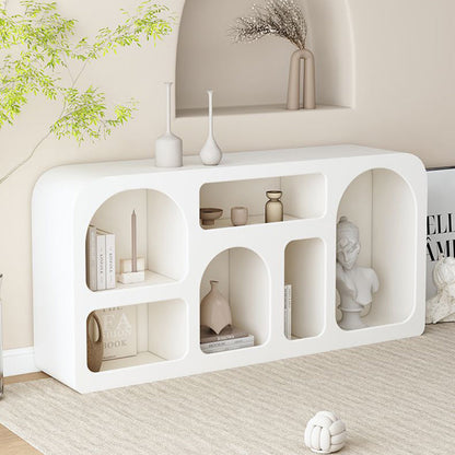 Modern Minimalist Engineered Wood Arched Rounded Rectangular Storage Cabinet 6-Cabinets For Living Room