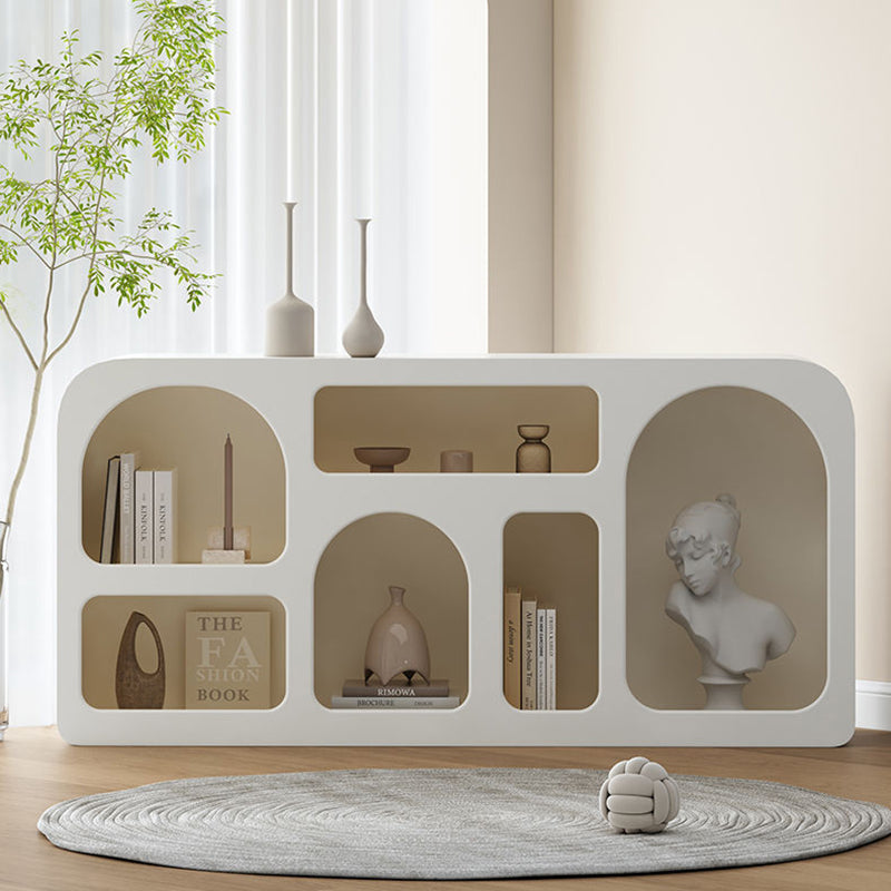 Modern Minimalist Engineered Wood Arched Rounded Rectangular Storage Cabinet 6-Cabinets For Living Room