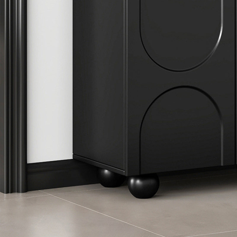 Traditional French Engineered Wood Curved Ball Accent Rectangular Shoe Storage 4-Storages For Living Room