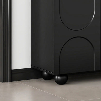 Traditional French Engineered Wood Curved Ball Accent Rectangular Shoe Storage 4-Storages For Living Room