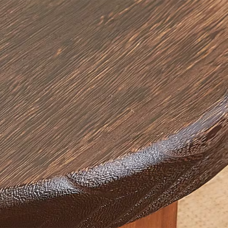 Traditional Japanese Solid Wood Half Moon Rectangular Coffee Table With 1-Tier For Living Room