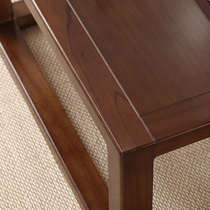 Traditional Japanese Eco-Friendly Engineered Wood Elm Wood Square Coffee Table 1-Tier For Living Room