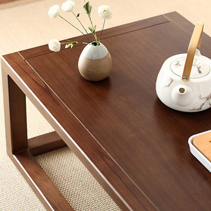 Traditional Japanese Eco-Friendly Engineered Wood Elm Wood Square Coffee Table 1-Tier For Living Room