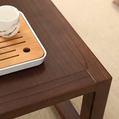 Traditional Japanese Eco-Friendly Engineered Wood Elm Wood Square Coffee Table 1-Tier For Living Room