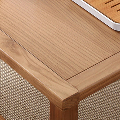 Traditional Japanese Eco-Friendly Engineered Wood Elm Wood Square Coffee Table 1-Tier For Living Room