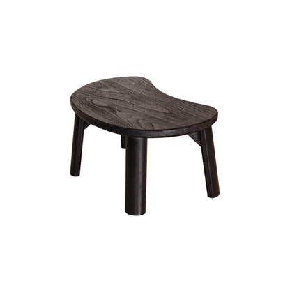 Traditional Japanese Paulownia Wood Bean-Shaped Curved Coffee Table 1-Tier For Living Room