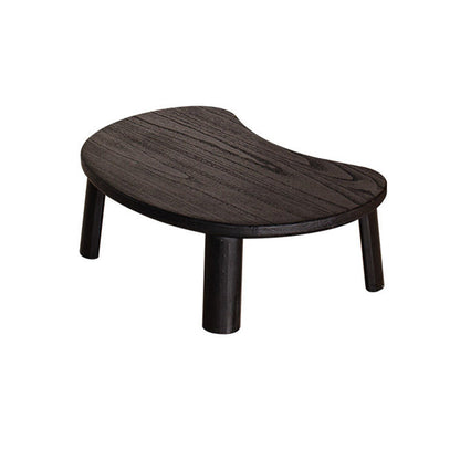 Traditional Japanese Paulownia Wood Bean-Shaped Curved Coffee Table 1-Tier For Living Room