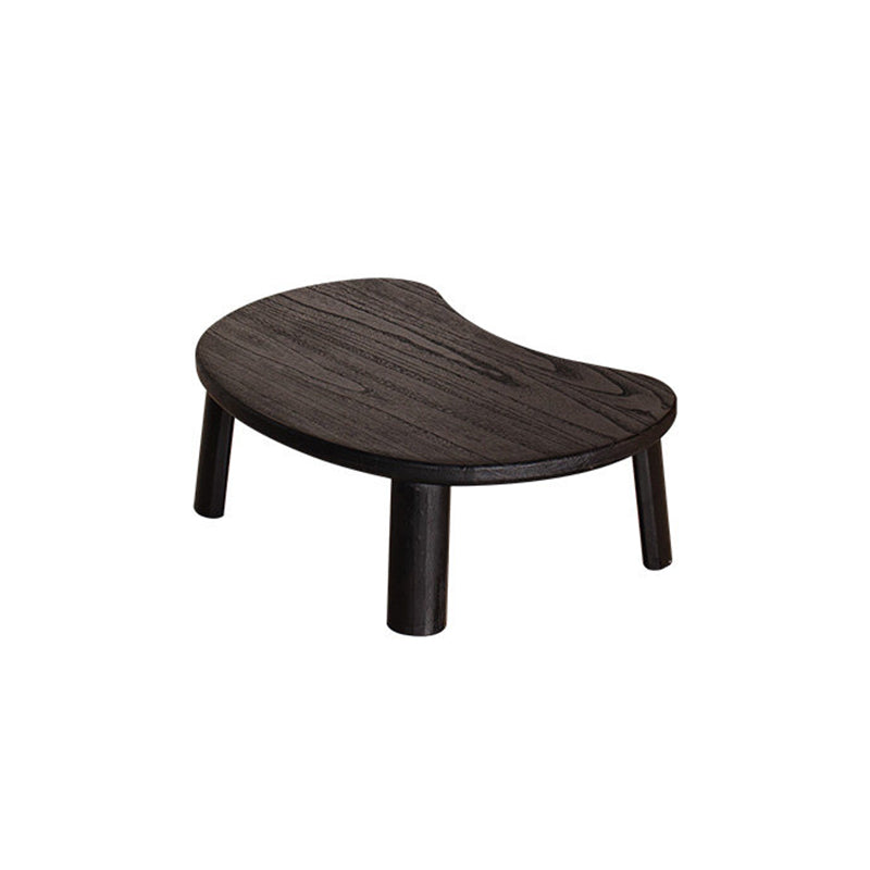 Traditional Japanese Paulownia Wood Bean-Shaped Curved Coffee Table 1-Tier For Living Room
