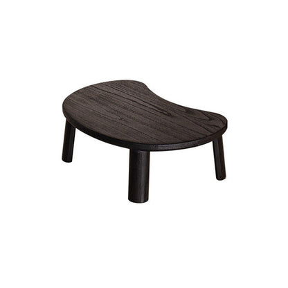Traditional Japanese Paulownia Wood Bean-Shaped Curved Coffee Table 1-Tier For Living Room