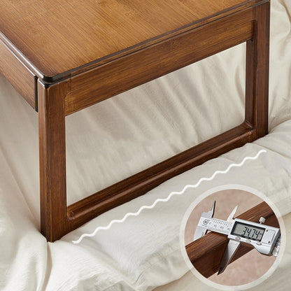 Traditional Japanese Bamboo Rectangular Recessed Coffee Table 1-2 Drawers For Living Room