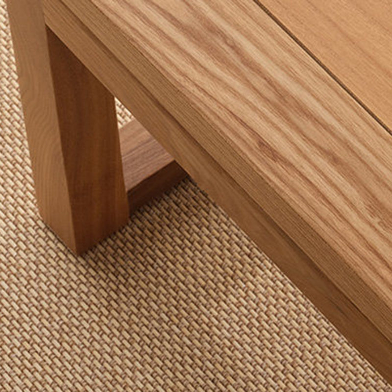 Traditional Japanese Elm Wood Rectangular Coffee Table 1-Tier For Living Room
