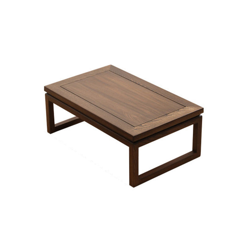 Traditional Japanese Elm Wood Rectangular Coffee Table 1-Tier For Living Room