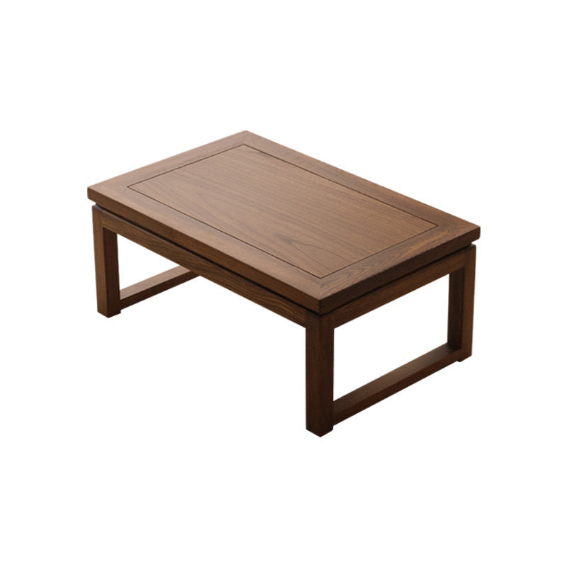 Traditional Japanese Elm Wood Rectangular Coffee Table 1-Tier For Living Room