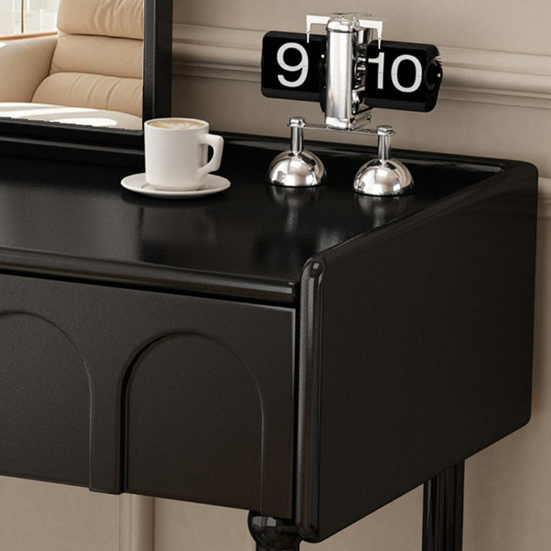 Traditional Vintage Plywood Pine Glass Arched Rectangular Makeup Vanity 1/2 Drawers For Bedroom