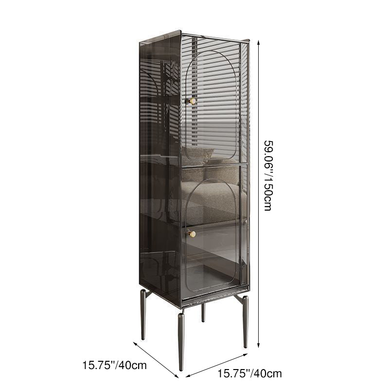 Modern Luxury Acrylic Carbon Steel Rectangular Storage Cabinet 2/4 Tiers For Living Room