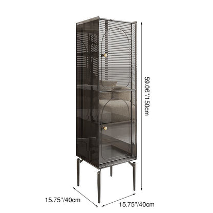 Modern Luxury Acrylic Carbon Steel Rectangular Storage Cabinet 2/4 Tiers For Living Room
