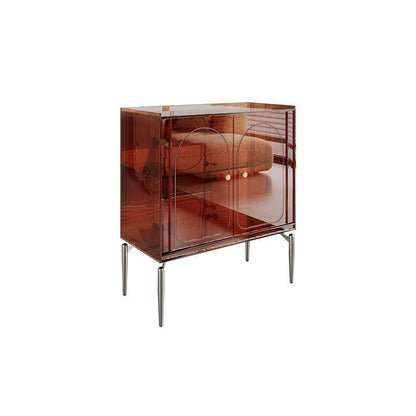 Modern Luxury Acrylic Carbon Steel Rectangular Storage Cabinet 2/4 Tiers For Living Room