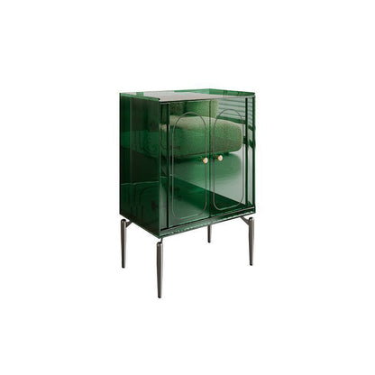 Modern Luxury Acrylic Carbon Steel Rectangular Storage Cabinet 2/4 Tiers For Living Room
