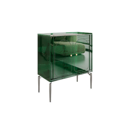 Modern Luxury Acrylic Carbon Steel Rectangular Storage Cabinet 2/4 Tiers For Living Room