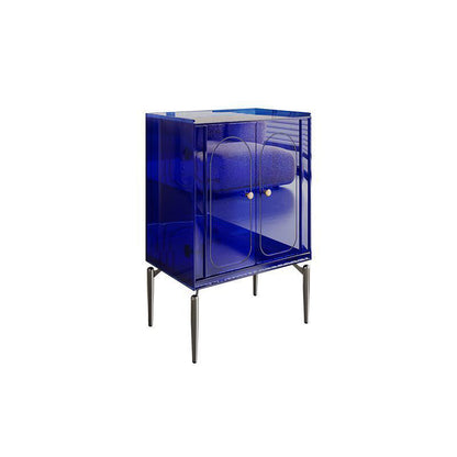 Modern Luxury Acrylic Carbon Steel Rectangular Storage Cabinet 2/4 Tiers For Living Room