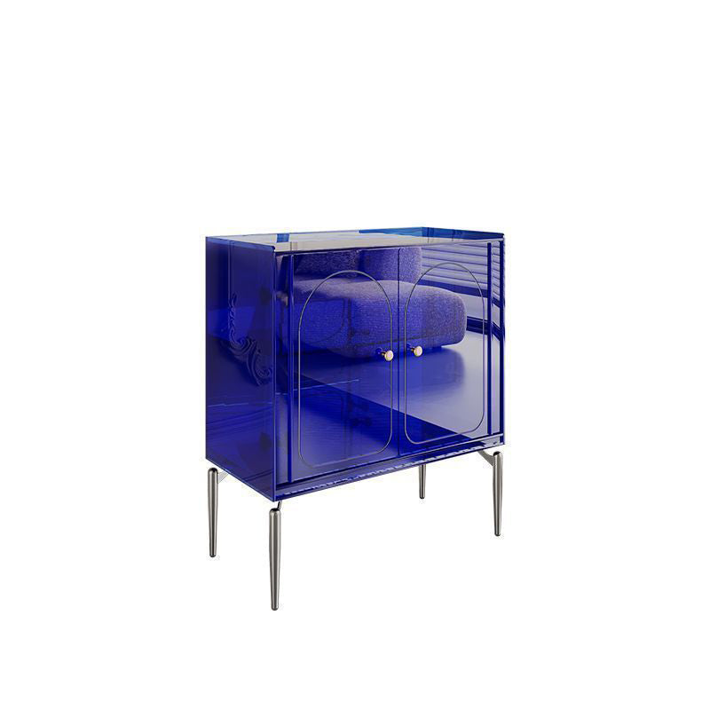 Modern Luxury Acrylic Carbon Steel Rectangular Storage Cabinet 2/4 Tiers For Living Room