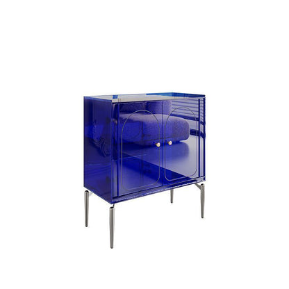 Modern Luxury Acrylic Carbon Steel Rectangular Storage Cabinet 2/4 Tiers For Living Room