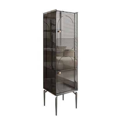 Modern Luxury Acrylic Carbon Steel Rectangular Storage Cabinet 2/4 Tiers For Living Room