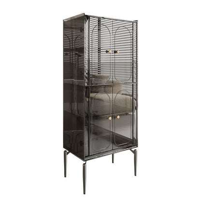 Modern Luxury Acrylic Carbon Steel Rectangular Storage Cabinet 2/4 Tiers For Living Room