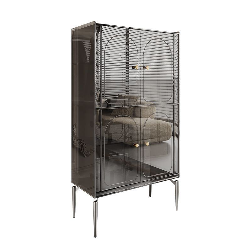 Modern Luxury Acrylic Carbon Steel Rectangular Storage Cabinet 2/4 Tiers For Living Room