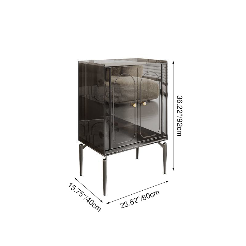 Modern Luxury Acrylic Carbon Steel Rectangular Storage Cabinet 2/4 Tiers For Living Room