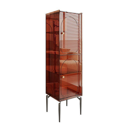 Modern Luxury Acrylic Carbon Steel Rectangular Storage Cabinet 2/4 Tiers For Living Room